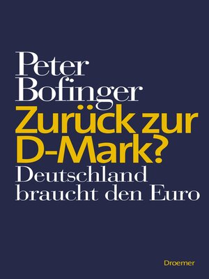 cover image of Zurück zur D-Mark?